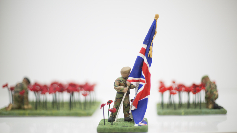 soldiers on poppy fields